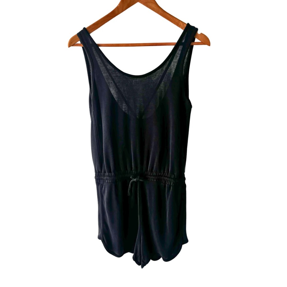 Athleta Women's Serenity Romper Black Size XS Sleeveless Strappy Open Back